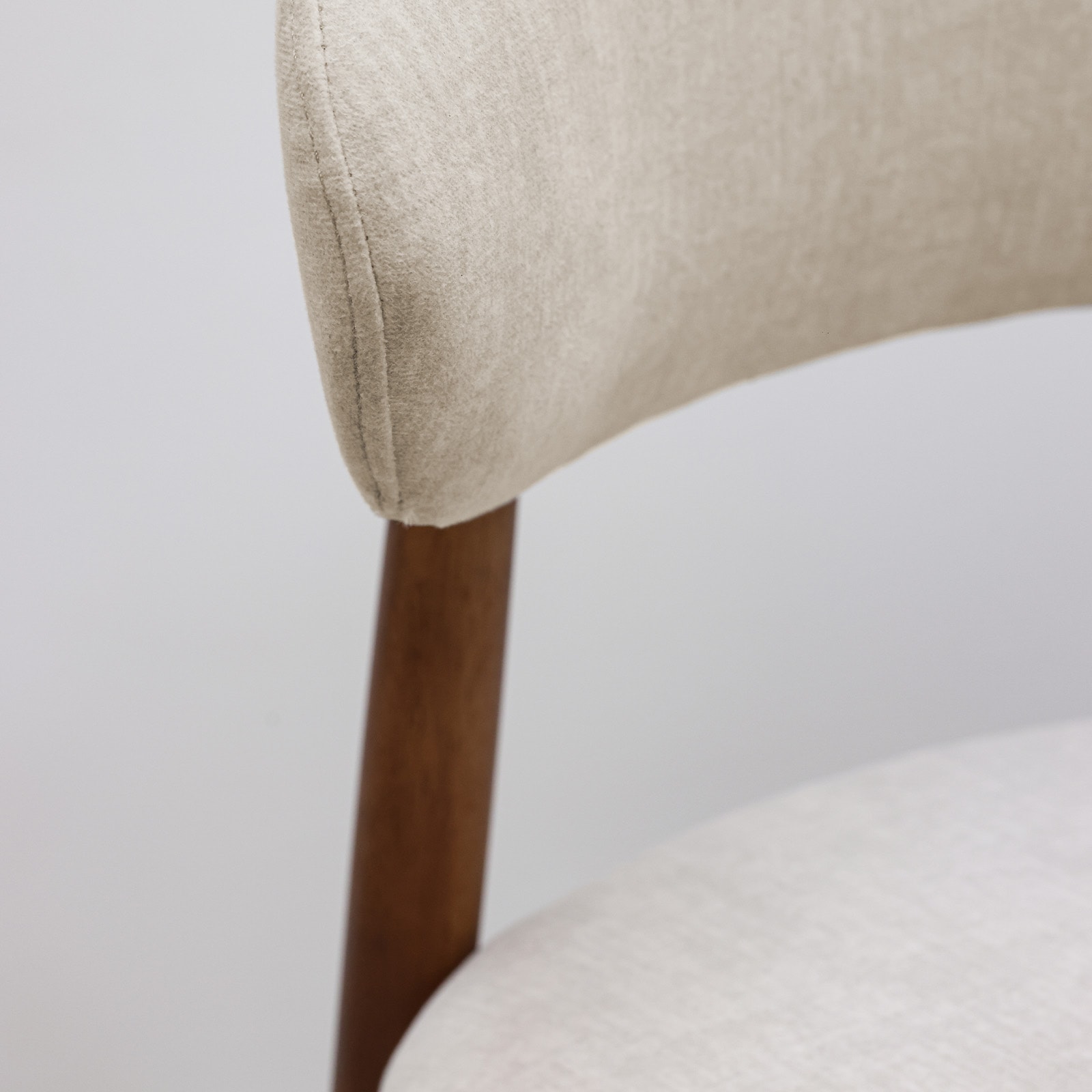 Warm Grey Flannelette Upholstered Dining Chair With Walnut Solid Wood Legs, Armless Chair Set Of 4 For Kitchen, Restaurant, Living, Meeting Room_maomaolike.com